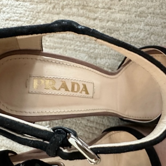 PRADA - ROSE PINK SUEDE ANKLE STRAP HEELS (SIZE 37.5 EU/ 7.5 US) (ORIG $720) - Picture 11 of 15